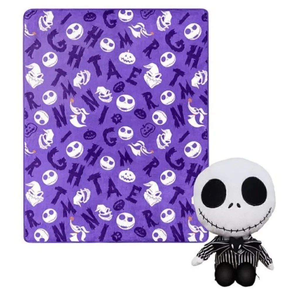 Disney Nightmare Before Christmas Throw with Hugger Plush